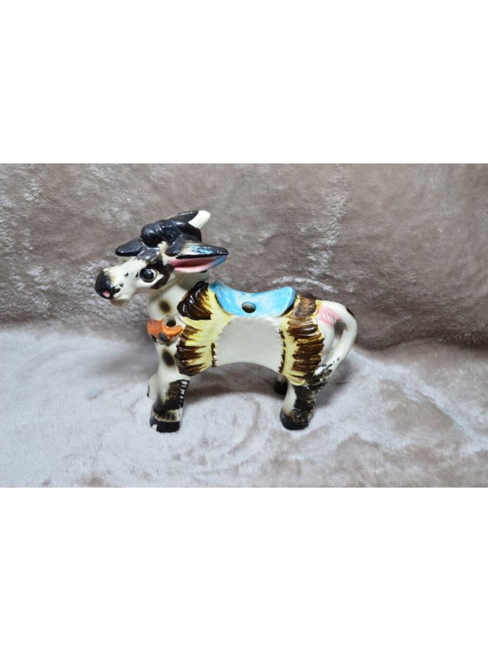 Vintage Donkey Salt & Pepper Holder Southwestern Kitsch Anthropomorphic MCM READ